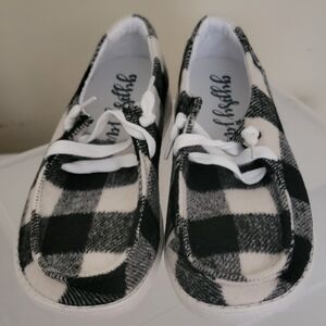 Gypsy Jazz Black and White Sneakers Slip-On Casual